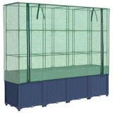 Raised Bed with Greenhouse Cover Rattan Look 160x40x153 cm