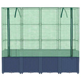 Raised Bed with Greenhouse Cover Rattan Look 160x40x153 cm