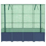 Raised Bed with Greenhouse Cover Rattan Look 160x40x153 cm - Top-Down View