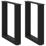 Coffee Table Legs U-Shaped 2 pcs Black 28x(42-43) cm Steel