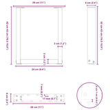 Coffee Table Legs U-Shaped 2 pcs Black 28x(42-43) cm Steel - Extra Image