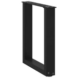 Coffee Table Legs U-Shaped 2 pcs Black 38x(42-43) cm Steel - Top-Down View
