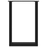 Dining Table Legs U-Shaped 2 pcs Black 50x(72-73) cm Steel - 45-Degree Angle