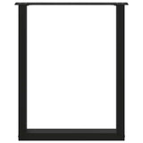 Dining Table Legs U-Shaped 2 pcs Black 60x(72-73) cm Steel - 45-Degree Angle