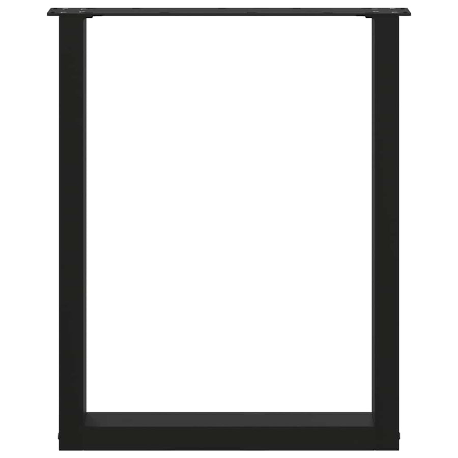 Dining Table Legs U-Shaped 2 pcs Black 60x(72-73) cm Steel