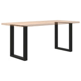 Dining Table Legs U-Shaped 2 pcs Black 60x(72-73) cm Steel