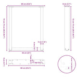 Dining Table Legs U-Shaped 2 pcs Black 60x(72-73) cm Steel