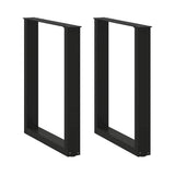 Dining Table Legs U-Shaped 2 pcs Black 70x(72-73) cm Steel