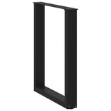 Dining Table Legs U-Shaped 2 pcs Black 70x(72-73) cm Steel - Top-Down View