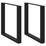 Dining Table Legs U-Shaped 2 pcs Black 80x(72-73) cm Steel