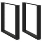 Dining Table Legs U-Shaped 2 pcs Black 80x(72-73) cm Steel