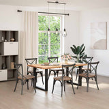Dining Table Legs U-Shaped 2 pcs Black 80x(72-73) cm Steel - Front View