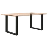 Dining Table Legs U-Shaped 2 pcs Black 80x(72-73) cm Steel - Low Angle