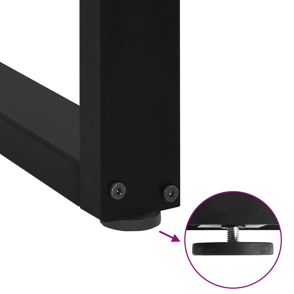 Dining Table Legs U-Shaped 2 pcs Black 80x(72-73) cm Steel