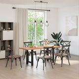 Dining Table Legs Black 2 pcs 60x(72-73) cm Steel