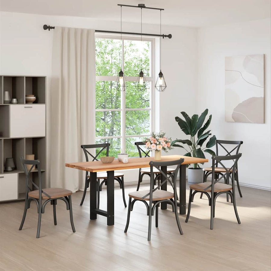 Dining Table Legs Black 2 pcs 60x(72-73) cm Steel