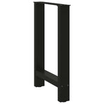 Dining Table Legs Black 2 pcs 60x(72-73) cm Steel