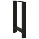 Dining Table Legs Black 2 pcs 60x(72-73) cm Steel - Top-Down View