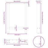 Dining Table Legs Black 2 pcs 60x(72-73) cm Steel