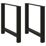 Dining Table Legs Black 2 pcs 70x(72-73) cm Steel - Front View