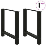Dining Table Legs Black 2 pcs 70x(72-73) cm Steel