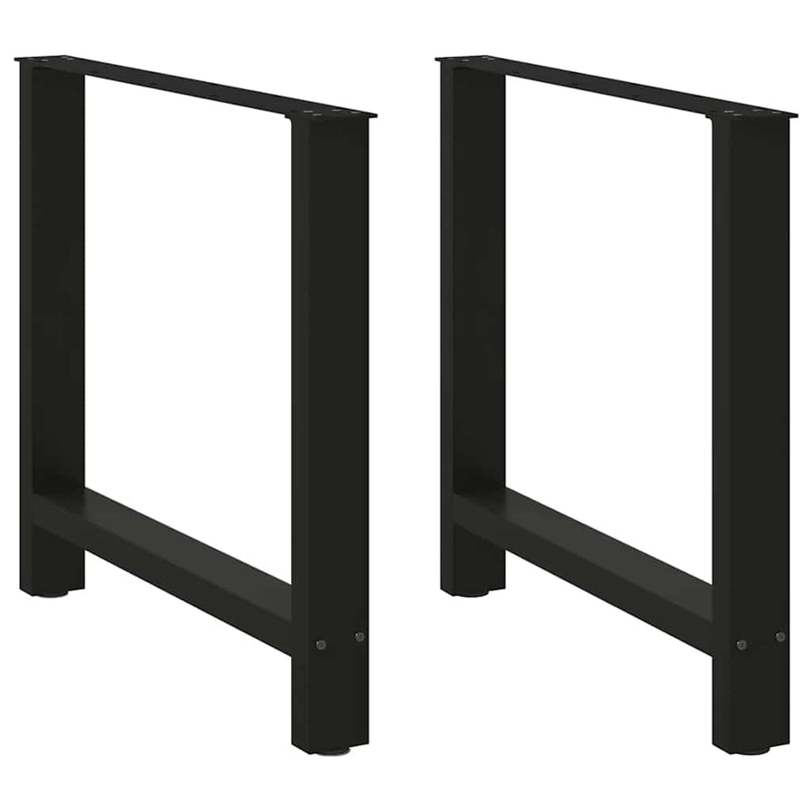 Dining Table Legs Black 2 pcs 80x(72-73) cm Steel