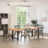 Dining Table Legs Black 2 pcs 80x(72-73) cm Steel - Front View