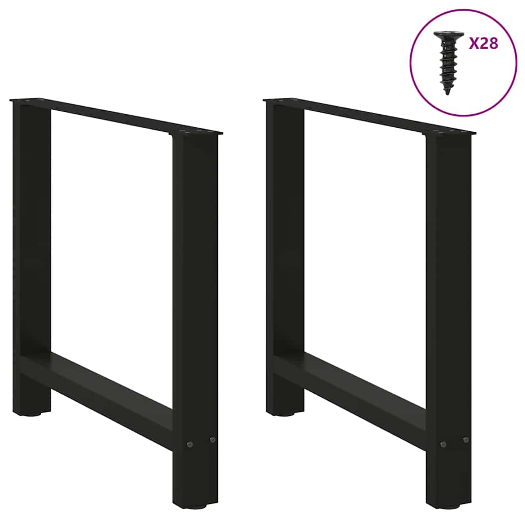 Dining Table Legs Black 2 pcs 80x(72-73) cm Steel