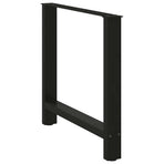 Dining Table Legs Black 2 pcs 80x(72-73) cm Steel
