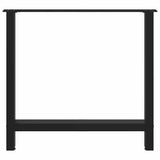 Dining Table Legs Black 2 pcs 80x(72-73) cm Steel