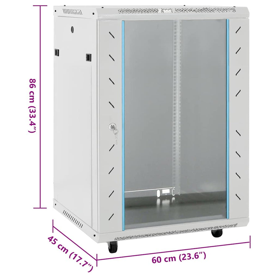 15U Network Cabinet 19" IP20 Grey 60x45x86 cm