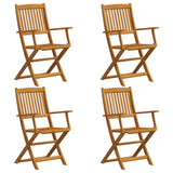 5 Piece Garden Dining Set Solid Wood Eucalyptus - Side View