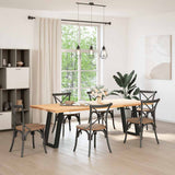 Dining Table Legs U-Shaped 2 pcs Black 60x(72-73) cm Steel - Side View