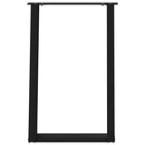 Dining Table Legs U-Shaped 2 pcs Black 60x(72-73) cm Steel