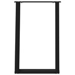 Dining Table Legs U-Shaped 2 pcs Black 60x(72-73) cm Steel