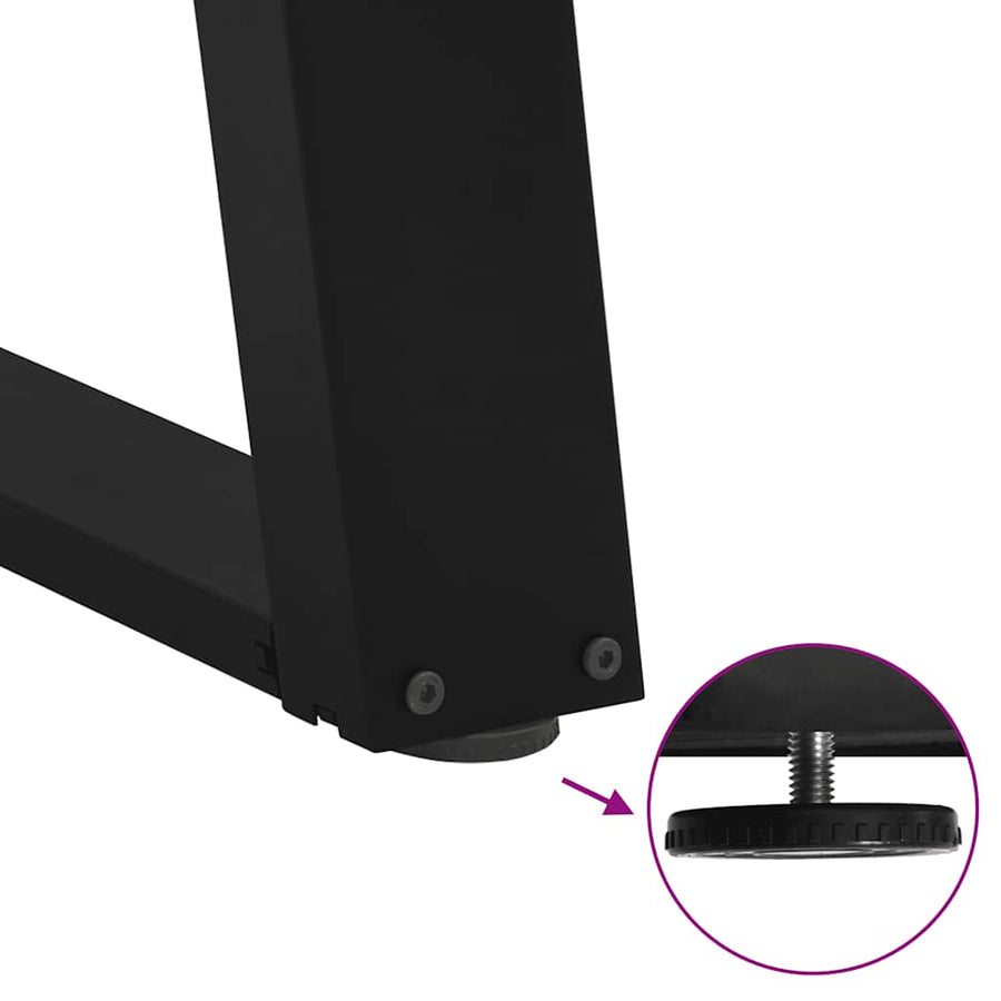 Dining Table Legs U-Shaped 2 pcs Black 60x(72-73) cm Steel