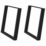 Dining Table Legs U-Shaped 2 pcs Black 70x(72-73) cm Steel - Front View