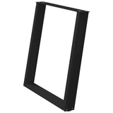 Dining Table Legs U-Shaped 2 pcs Black 70x(72-73) cm Steel - Top-Down View
