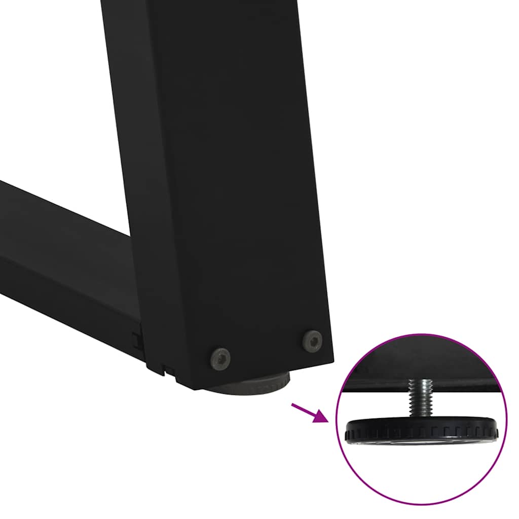 Dining Table Legs U-Shaped 2 pcs Black 80x(72-73) cm Steel