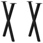 Dining Table Legs X-Shaped 2 pcs Black 57x(72-73) cm Steel