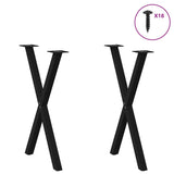 Dining Table Legs X-Shaped 2 pcs Black 57x(72-73) cm Steel - Side View