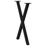 Dining Table Legs X-Shaped 2 pcs Black 57x(72-73) cm Steel - Top-Down View