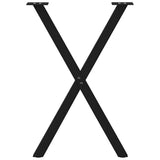 Dining Table Legs X-Shaped 2 pcs Black 57x(72-73) cm Steel - 45-Degree Angle