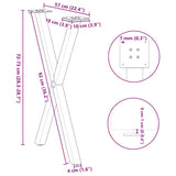 Dining Table Legs X-Shaped 2 pcs Black 57x(72-73) cm Steel - Extra Image
