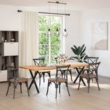 Dining Table Legs X-Shaped 2 pcs Black 80x(72-73) cm Steel - Front View