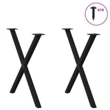 Dining Table Legs X-Shaped 2 pcs Black 80x(72-73) cm Steel - Side View