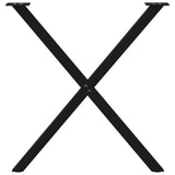 Dining Table Legs X-Shaped 2 pcs Black 80x(72-73) cm Steel - 45-Degree Angle