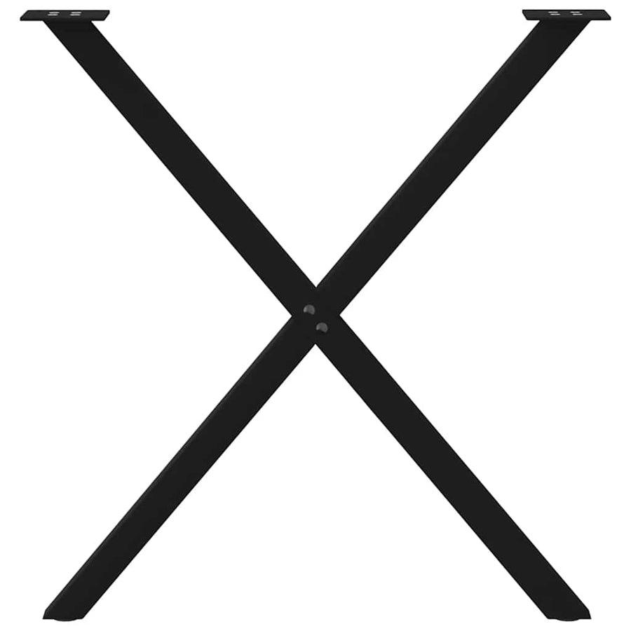 Dining Table Legs X-Shaped 2 pcs Black 80x(72-73) cm Steel