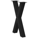 Dining Table Legs X-Shaped 2 pcs Black 60x(72-73) cm Steel - Top-Down View