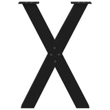 Dining Table Legs X-Shaped 2 pcs Black 60x(72-73) cm Steel - 45-Degree Angle